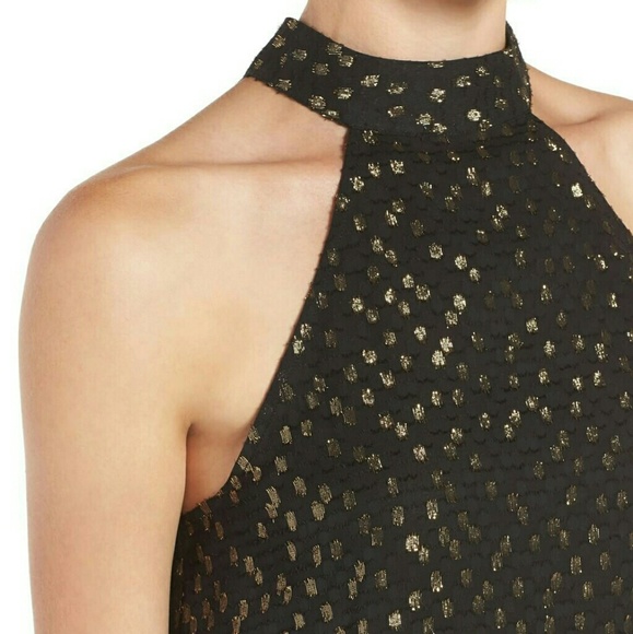 🏷️ NWT Chelsea28 Metallic Halter Dress Mini - Picture 4 of 5